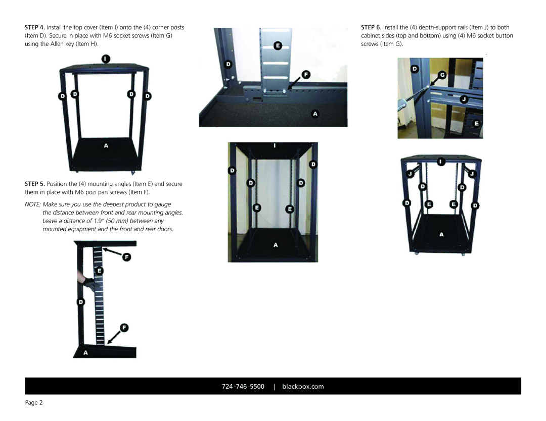 Black Box QCE12U, QuietCab Elite, QCE42U, QCE24U manual 724 -746 -5500 blackbox.com 